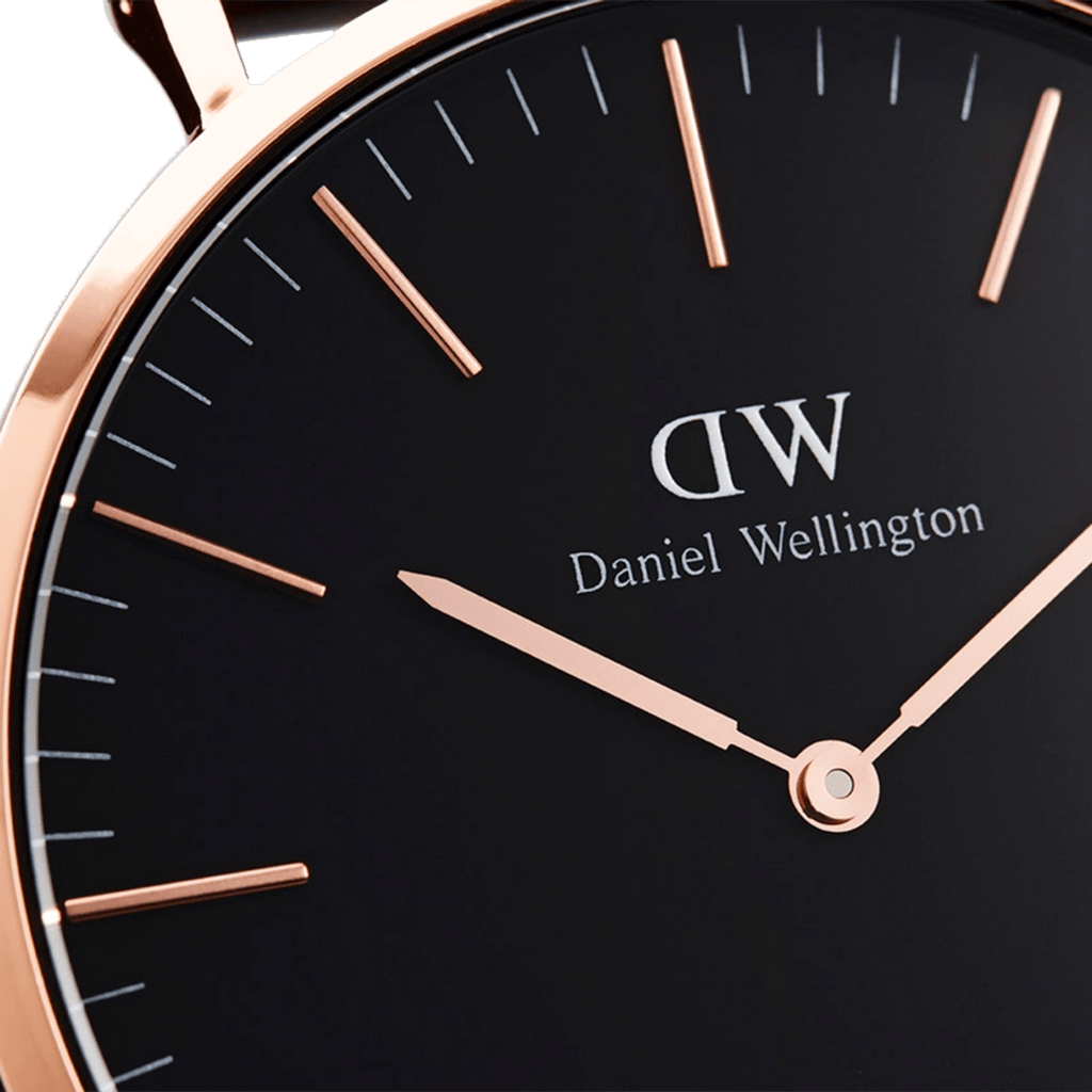 DW Classic Bristol Black Rose Gold Watch