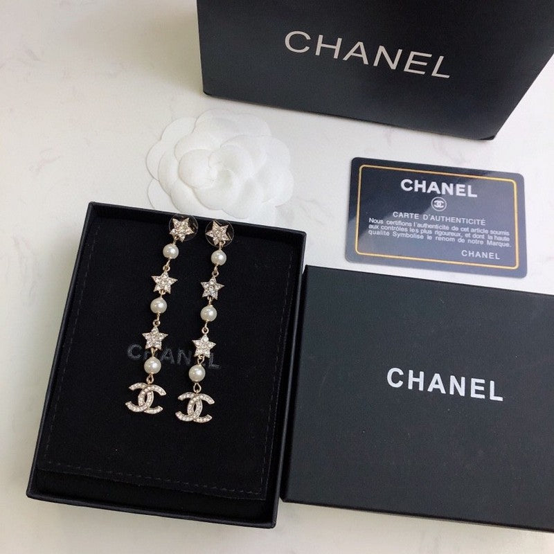 18K  Chanel Long Tassel Earrings