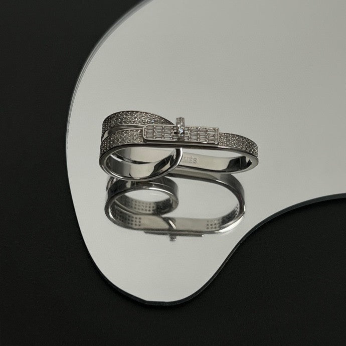 18K Kelly Gavroche Double Hermes Ring